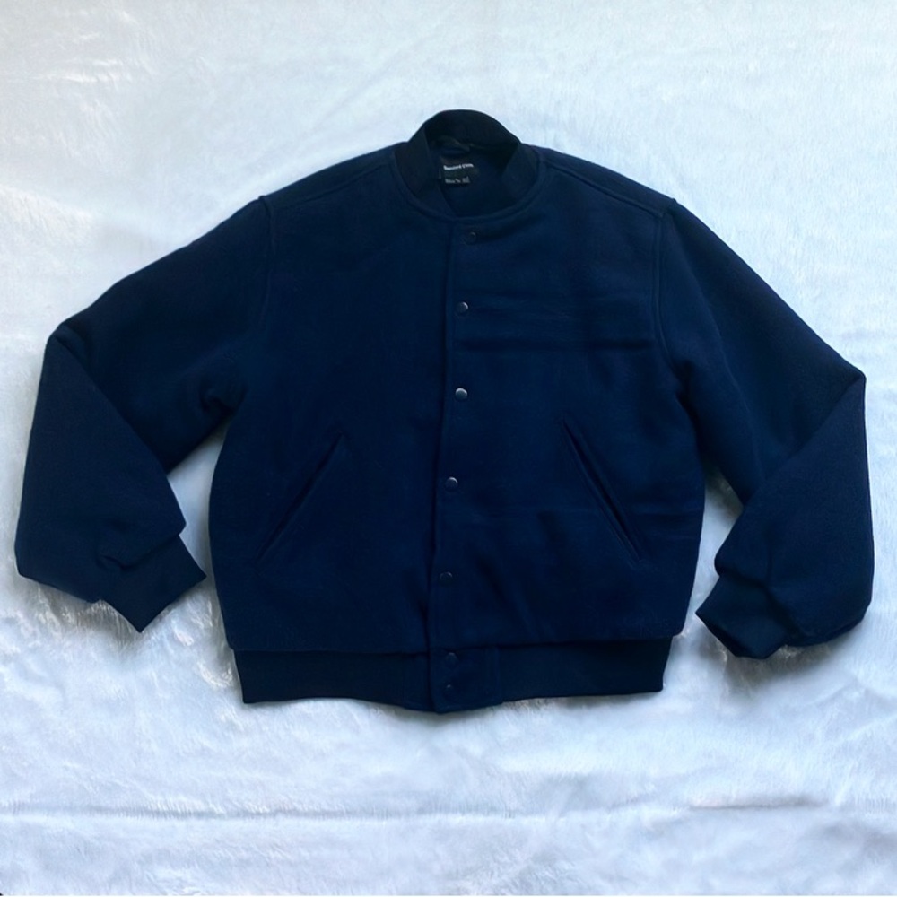Like New Standard Cloth Blue Bomber Jacket, Size Medium